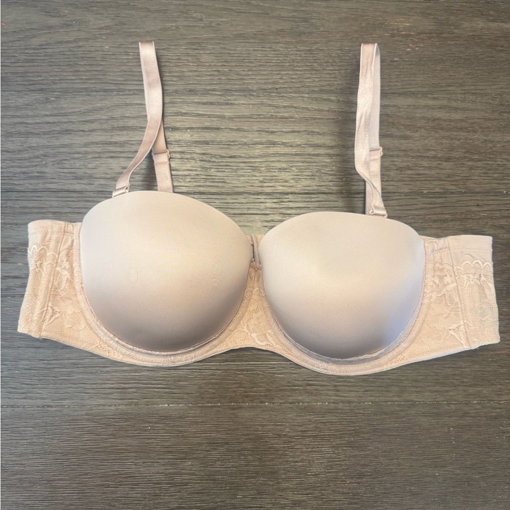 Torrid curve strapless multiway nude Lace Underwire Bra - Tan size 44C
